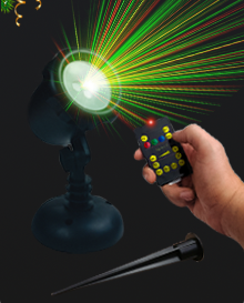 Лазерная подсветка Garden X-34P-1D в работе: проекция заполняющих узоров и анимации Цветы на фасаде или в саду.