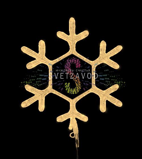 Светодиодная Снежинка, 45х38 см, теплая белая, фиксинг, 220В, IP65, Neon-Night