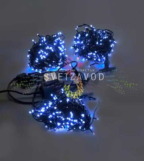 Клип Лайт Спайдер, 24В, 3 нити по 20м, синий, фиксинг, черный ПВХ, IP54