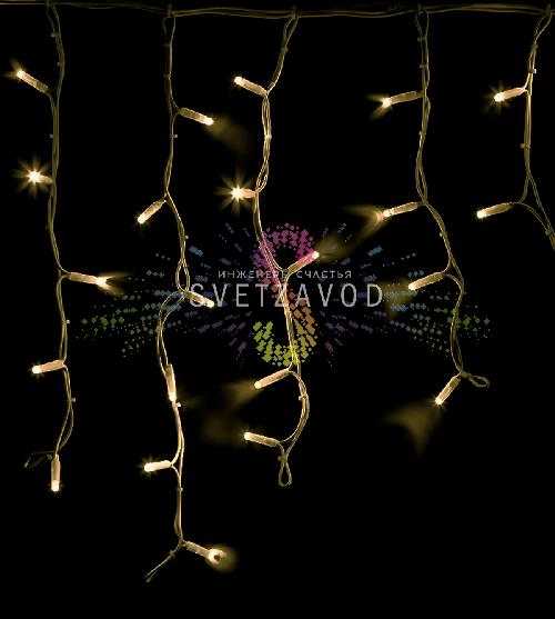 Светодиодная бахрома Айсикл, 4,8х0,6м, фиксинг, 220В, теплая белая, белый каучук, IP65, с шнуром