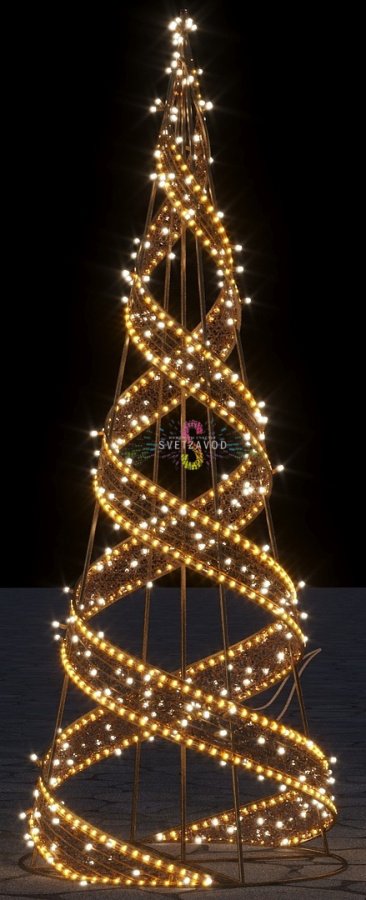 Светодиодная ёлка "Конус" 210х80 см, 24В, теплая белая