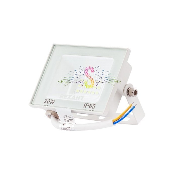 Прожектор светодиодный REXANT 20Вт с белым алюминиевым корпусом, степень защиты IP65, угол свечения 120 градусов, прозрачным стеклянным рассеивателем. Прожектор светодиодный REXANT 20Вт с белым алюминиевым корпусом, степень защиты IP65, угол свечения 120 градусов, прозрачным стеклянным рассеивателем.