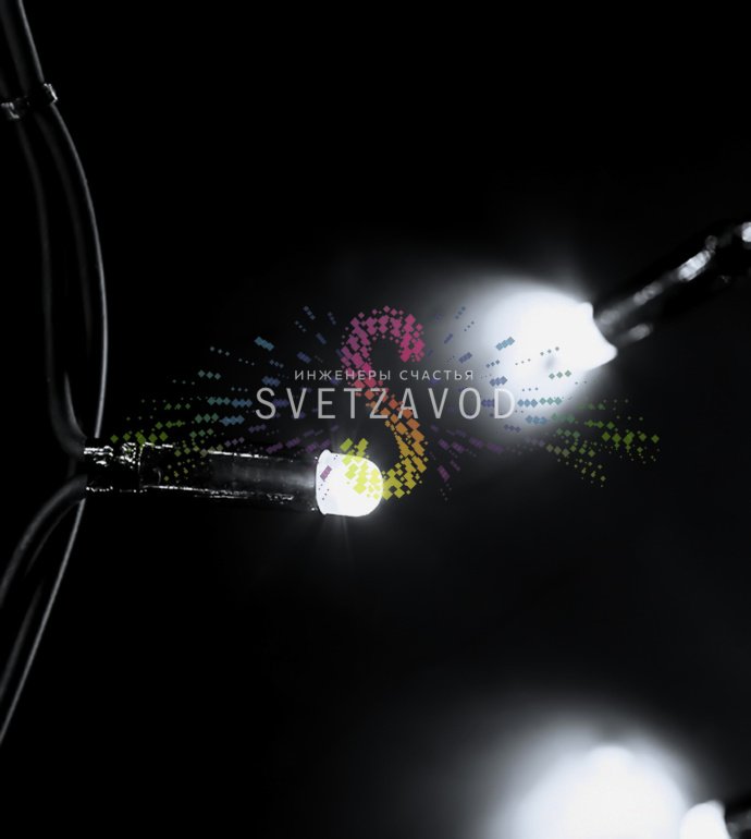 Детальное фото светодиодной бахромы Айсикл Neon-Night: горизонтальная шина 6м с 6 подвесками по 1.5м, черный каучуковый кабель, степень защиты IP67.