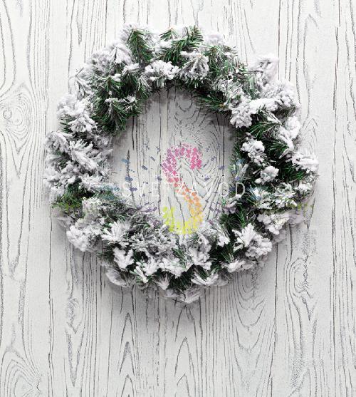 Рождественский еловый венок заснеженный, Ø45см, ветки ПВХ, Neon-Night