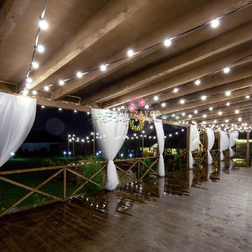 Гирлянда с лампами ЕВРО Белт-Лайт , белая, 100 метров, 225 ламп, черный провод 