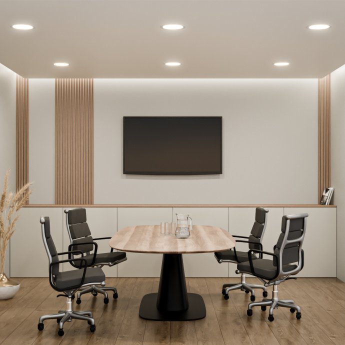 LED панель встраиваемая белая, тумблер 3 CCT (3000/4000/6500K), IP44, 10Вт 800лм, поликарбонат, Ø126