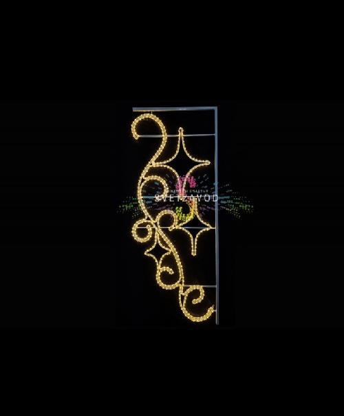 Светодиодная консоль "Две звезды", 170х68 см, теплый белый