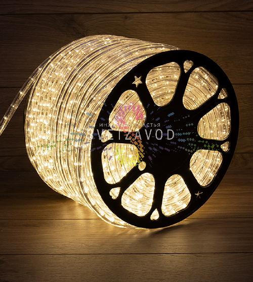 Светодиодный дюралайт, Ø 13мм, 220В, 2W, 36 led/м, фиксинг, теплый белый, 100м, Neon-Night