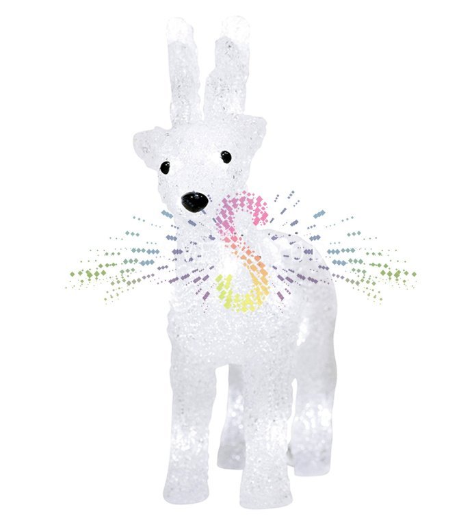 Детальное фото акриловой светодиодной фигуры 3D Оленёнок (Neon-Night SAK-407) размером 30х14х35 см с работающей подсветкой из 40 светодиодов.