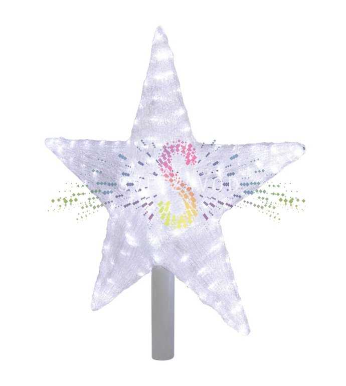 Детальное фото акриловой 3D-звезды 54 см с 240 светодиодами, трубой 80 см, блоком питания в комплекте. Видны элементы конструкции.