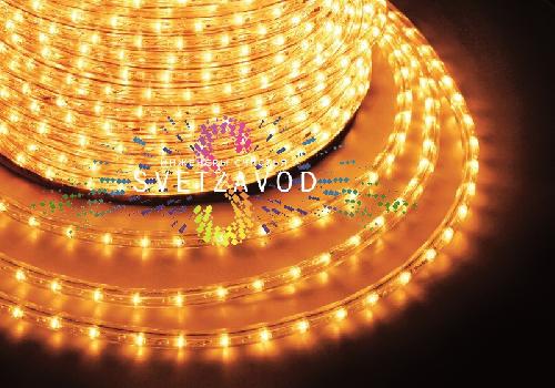 Светодиодный дюралайт, Ø 13мм, 220В, 2W, 30 led/м, фиксинг, желтый, 100м, Neon-Night