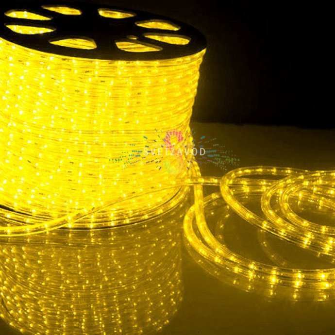 Дюралайт круглый, Ø 13мм, желтый, 50м, 12В, 2W, 36 led/м, фиксинг