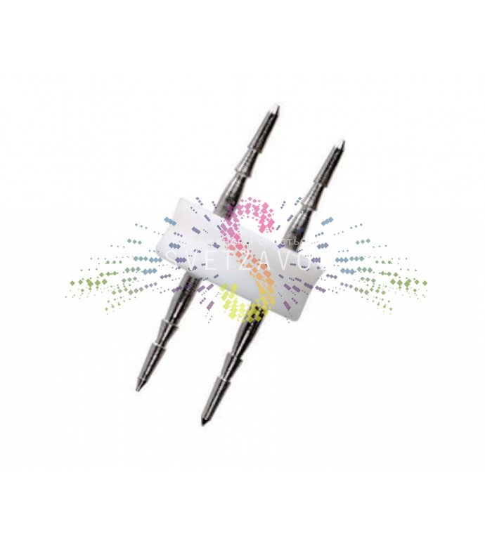 Крупный план I-образного невидимого коннектора Rich Led для соединения 3-жильного светодиодного дюралайта диаметром 13 миллиметров. Крупный план I-образного невидимого коннектора Rich Led для соединения 3-жильного светодиодного дюралайта диаметром 13 миллиметров.