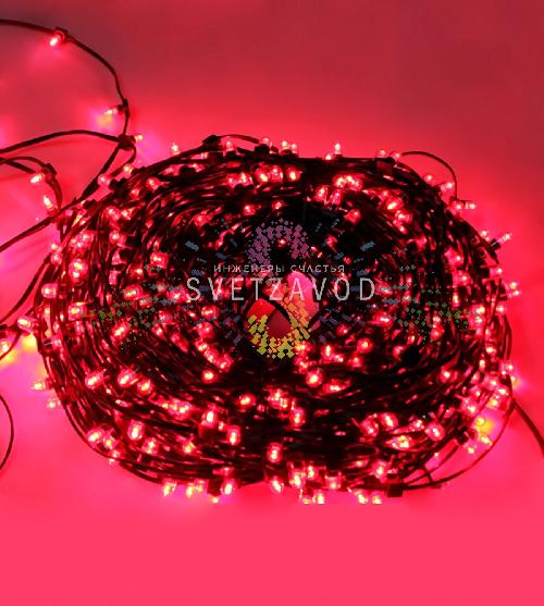 Клип Лайт 12В, фиксинг, красный, 666LED, 100м, темно-зеленый ПВХ, с защитным колпачком, IP64