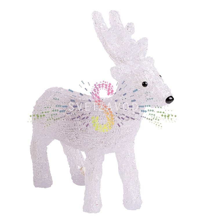 Детальное фото акриловой светодиодной фигуры 3D Оленёнок (Neon-Night SAK-407) размером 30х14х35 см с работающей подсветкой из 40 светодиодов.