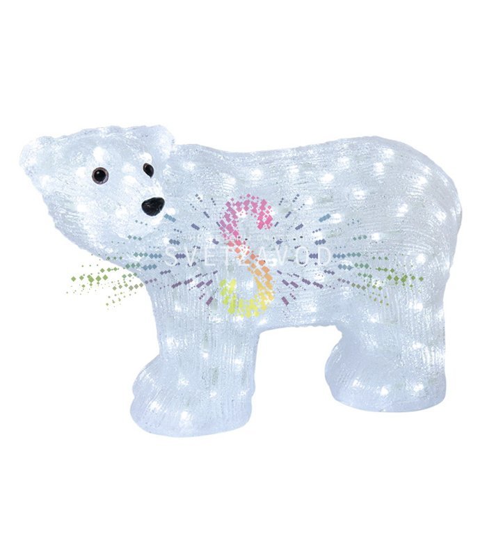 Детальное фото акриловой фигуры 3D Мишка 60 см: видны 200 светодиодов, металлический каркас, влагозащищенный корпус IP65 и блок питания 24В