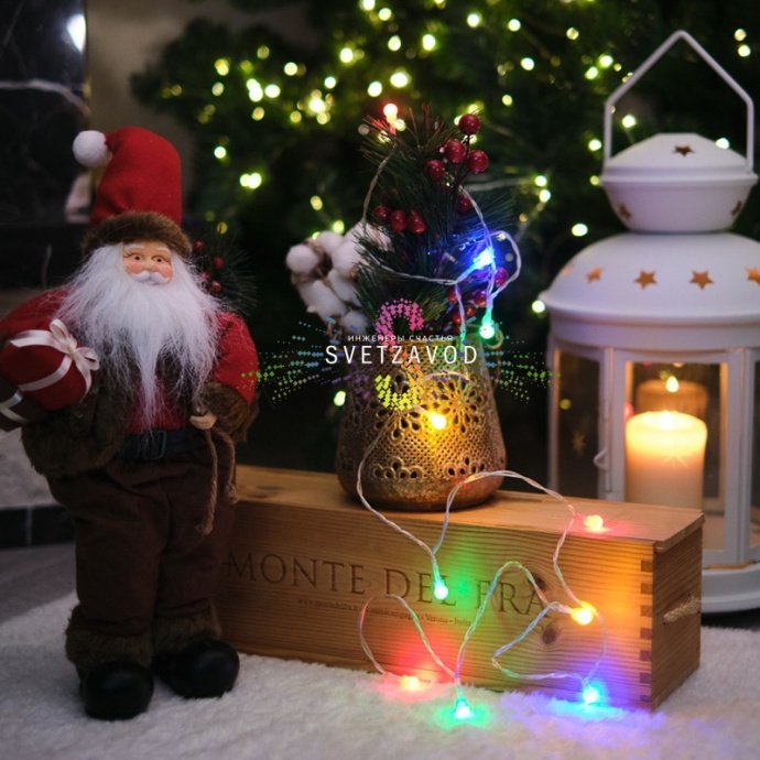 Гирлянда светодиодная на батарейках Шарики, 1,5м, мульти, Neon-Night