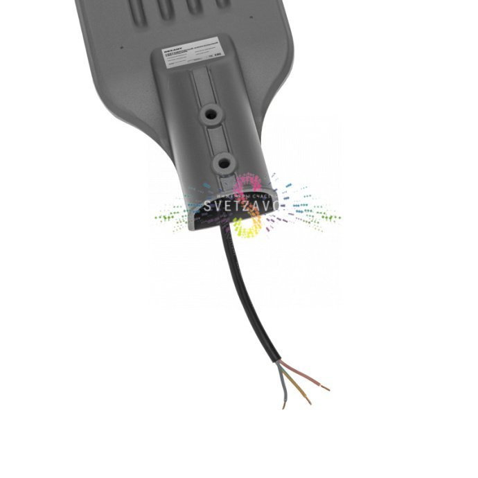 Детальное изображение уличного консольного светильника ДКУ-03 Rexant: черный алюминиевый корпус, прозрачный рассеиватель, крепление для монтажа на опору.