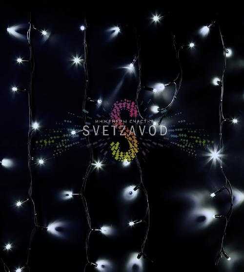 Светодиодная бахрома Айсикл, 6х1,5м, фиксинг, 220В, белая, черный каучук, IP67, Neon-Night