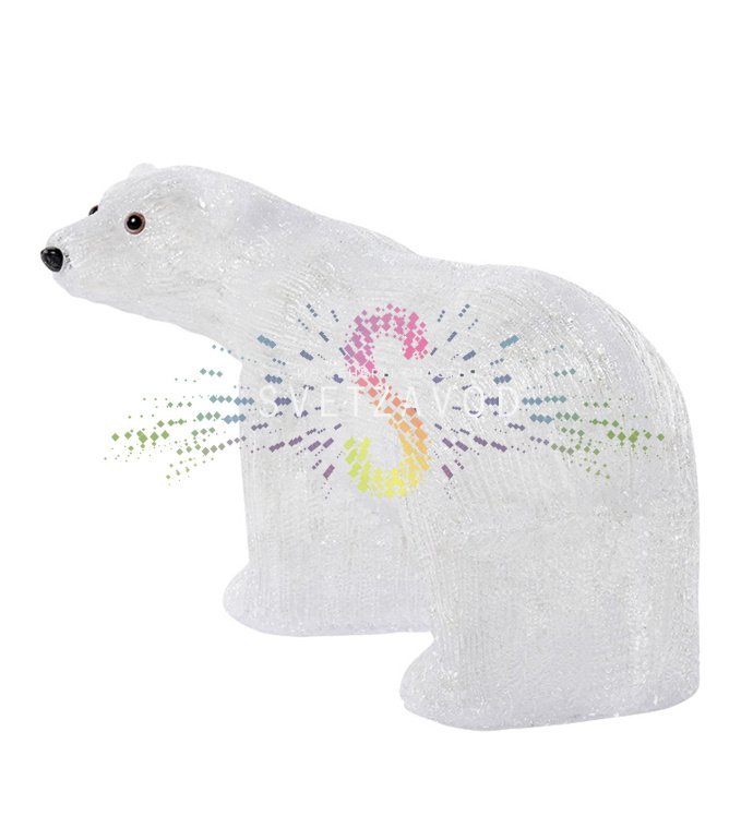 Детальное фото акриловой фигуры 3D Мишка 60 см: видны 200 светодиодов, металлический каркас, влагозащищенный корпус IP65 и блок питания 24В