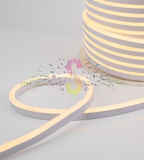 Светодиодный гибкий неон, теплый белый, 8х16мм, 120SMD2835, 220В, IP65, 100м, Neon-Night