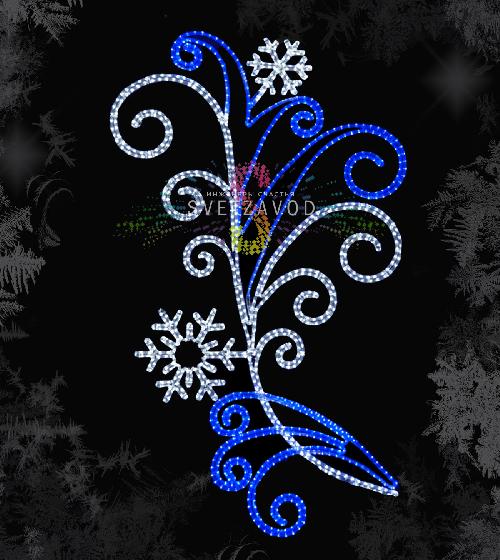 Светодиодная консоль "Подснежник", 200х120 см, белая, синяя