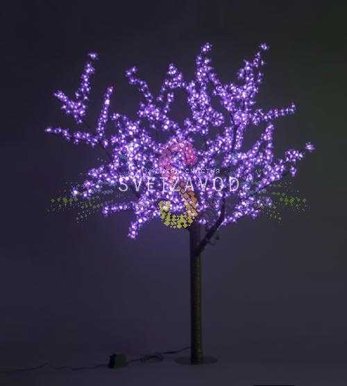 Светодиодное дерево Сакура, 1,9 м, Ø1,5 м, фиолетовое, 36B, 972LED, IP54