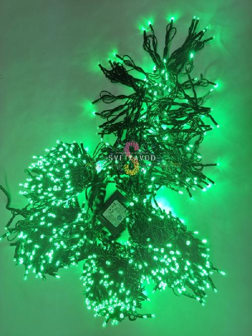 Клип Лайт Спайдер, 24В, 5 нитей по 20м, зеленый, мерцающий, GF, черный ПВХ, IP64