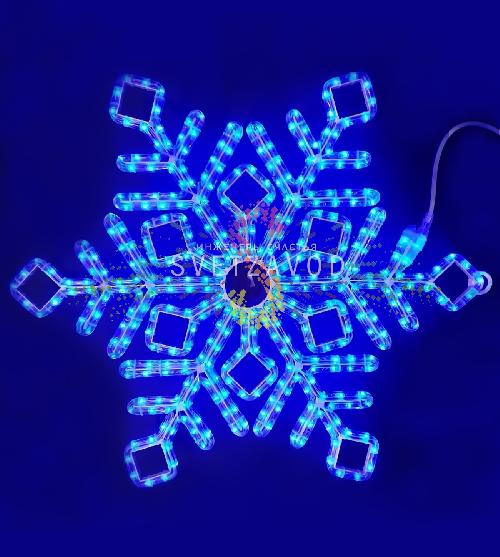 Светодиодная Снежинка, 70см, синяя, фиксинг, 220В, IP65, Riсh Lеd
