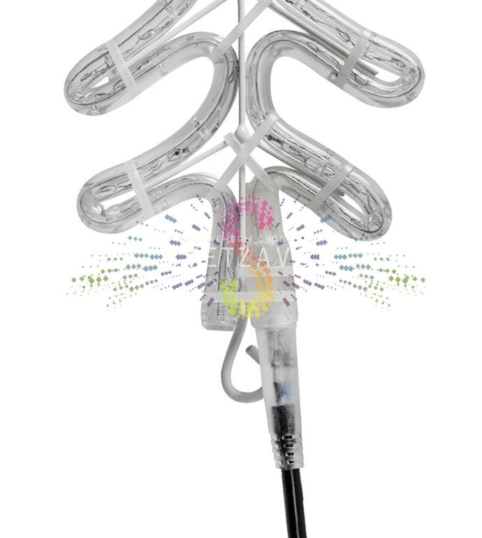 Детальное фото светодиодной снежинки 95 см от Neon-Night. Виден металлический каркас с порошковой покраской и светодиодный дюралайт.