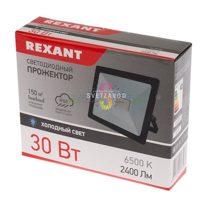 Светодиодный прожектор REXANT 30Вт холодного белого света (6500K) в черном алюминиевом корпусе с поворотным кронштейном и защитой IP65. Светодиодный прожектор REXANT 30Вт холодного белого света (6500K) в черном алюминиевом корпусе с поворотным кронштейном и защитой IP65.
