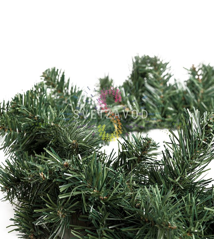 Детальное фото рождественского елового венка Neon-Night диаметром 45 см, изготовленного из 100 веток ПВХ с мягкими иголками.