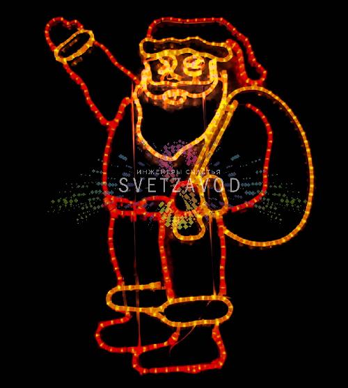 Светодиодное панно "Дед Мороз с мешком" 100х100см, 220B, IP65