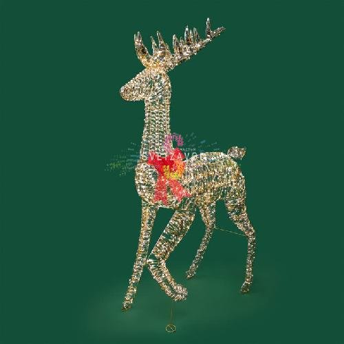 Светодиодная каркасная фигура 3D "Олень", 180х90х27 см, теплый белый 