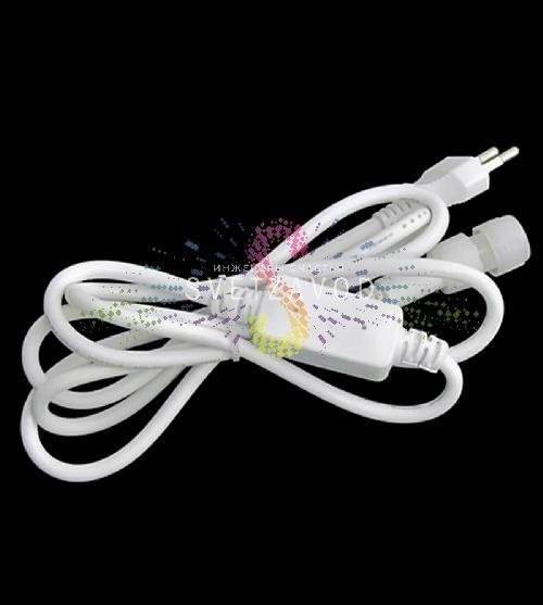 Силовой шнур с диодным мостом для светодиодного дюралайта 3W Ø 13мм, белый, до 100м