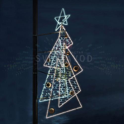 Светодиодная консоль "Ель", 190х90 см, белый, теплый белый