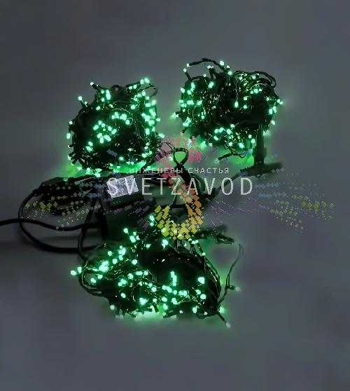 Клип Лайт Спайдер, 24В, 3 нити по 20м, зеленый, фиксинг, черный ПВХ, IP54