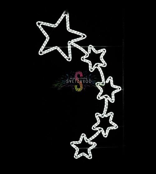 Светодиодная консоль "Пять звезд", 150х88 см, белая