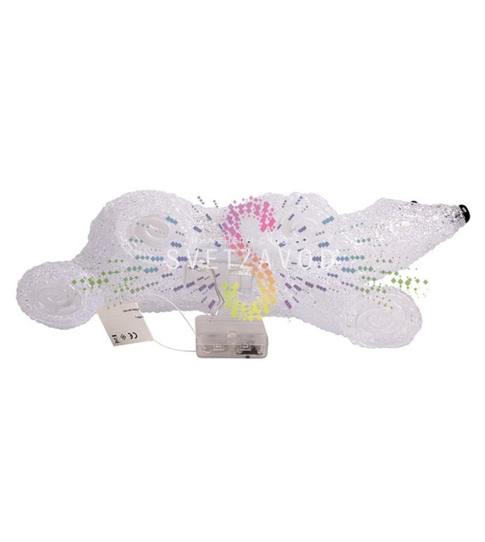 Детальное фото акриловой светодиодной фигуры 3D Медведь от Neon-Night с равномерной подсветкой 24 светодиодами, размеры 34.5х12х17 см.