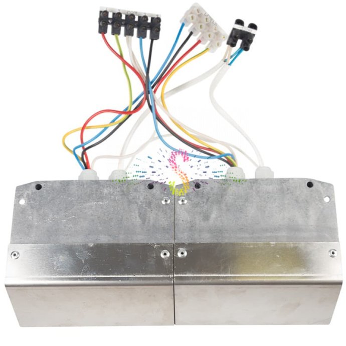 Детальное фото контроллера iMLamp4D_AC_7000 (арт. SBL-2111) в защищенном алюминиевом корпусе с клеммами, интерфейсом USB и элементами охлаждения.