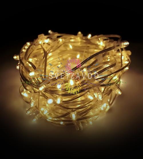 Клип Лайт 12В, мерцающий, WWF, теплый белый, 200LED, 30м, прозр ПВХ, с колпачком и трансформ., IP64 Клип Лайт 12В, мерцающий, WWF, теплый белый, 200LED, 30м, прозр ПВХ, с колпачком и трансформ., IP64