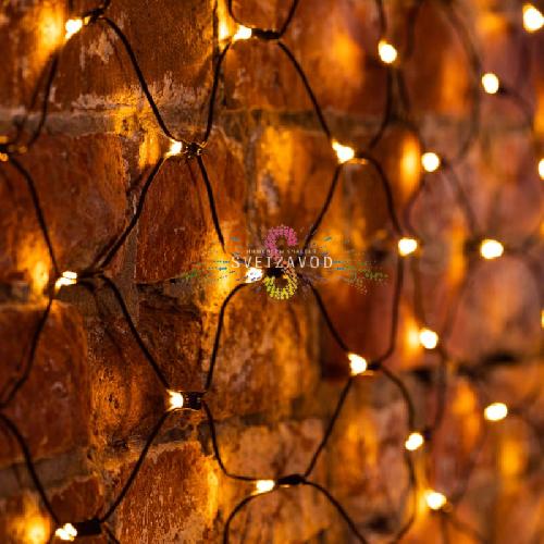 Сетка светодиодная, 1х1,5м, теплый белый, 160 LED, черный ПВХ, IP65, с контроллером, Neon-Night