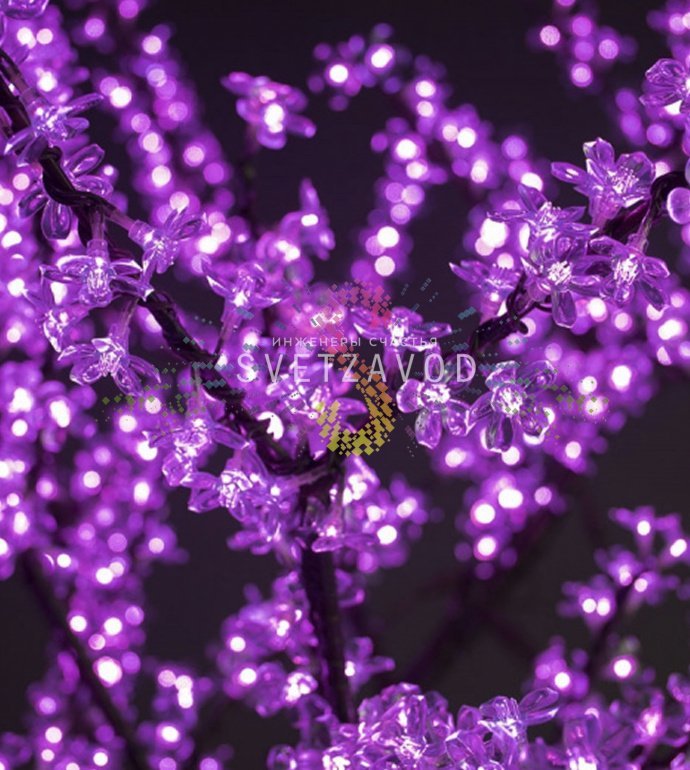 Светодиодное дерево Сакура 1.9 м с 972 светодиодами, розовое свечение, IP54 защита