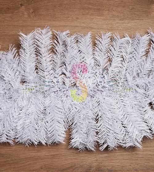 Еловый шлейф искусственный белоснежный 2,7м, Ø36см, ветки ПВХ, Neon-Night