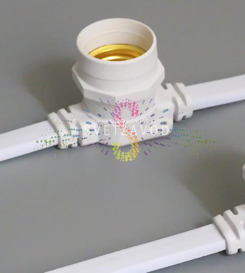 Белт лайт 2W, 220/24В, шаг 40см, E27, белый, фиксинг, 50м, влагозащищенный, Svetzavod 