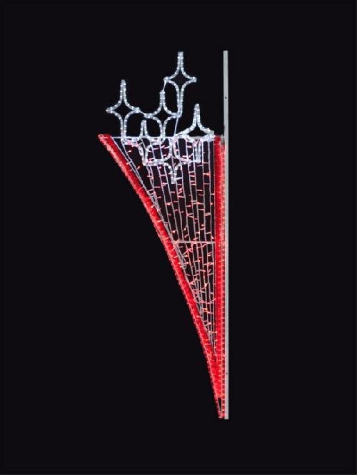 Светодиодная консоль "Звездный мотив", 200х65 см, красная