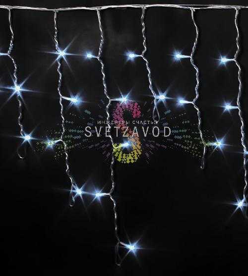 Светодиодная бахрома Айсикл, 3х0,5м, фиксинг, 220В, белая, прозрачный ПВХ, IP54, Rich Led