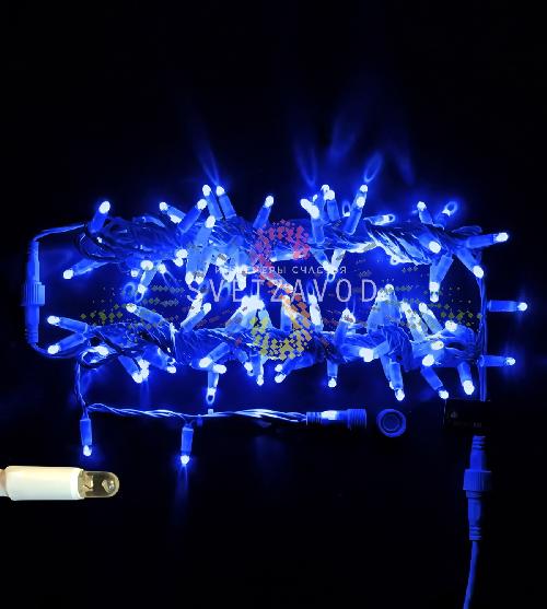 Гирлянда-нить Стринг Лайт, 220В, фиксинг, синяя, 10м, белый ПВХ, IP65, Rich Led