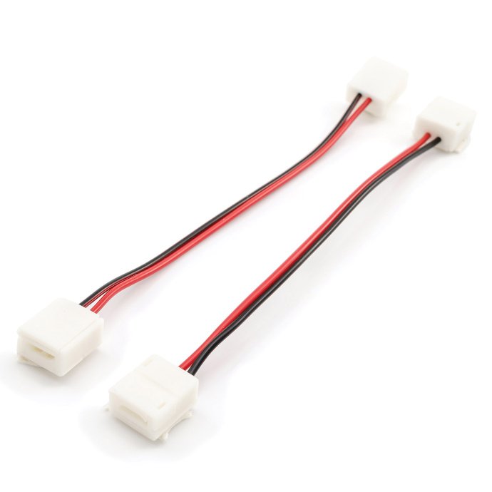 Два коннектора с проводами, для LED ленты 12В, 8мм, IP65, бренд Apeyron Electrics.