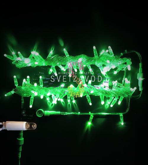 Гирлянда-нить Стринг Лайт, 220В, фиксинг, зеленая, 10м, прозрачный ПВХ, IP65, Rich Led